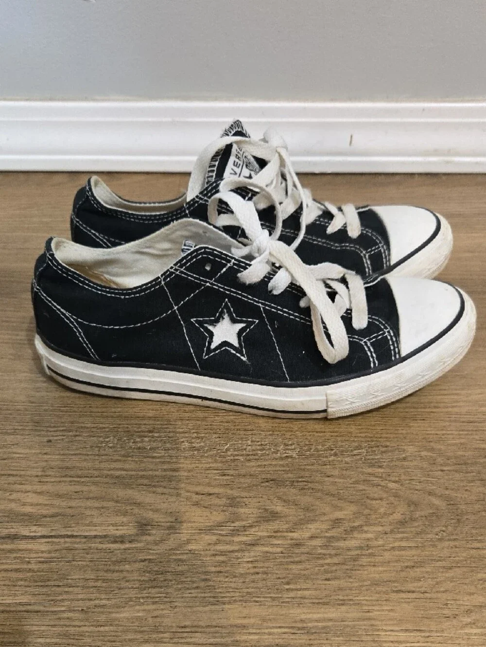 Converse Kids Black & White Low-Top Canvas Sneakers